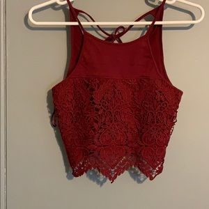 Red crop top
